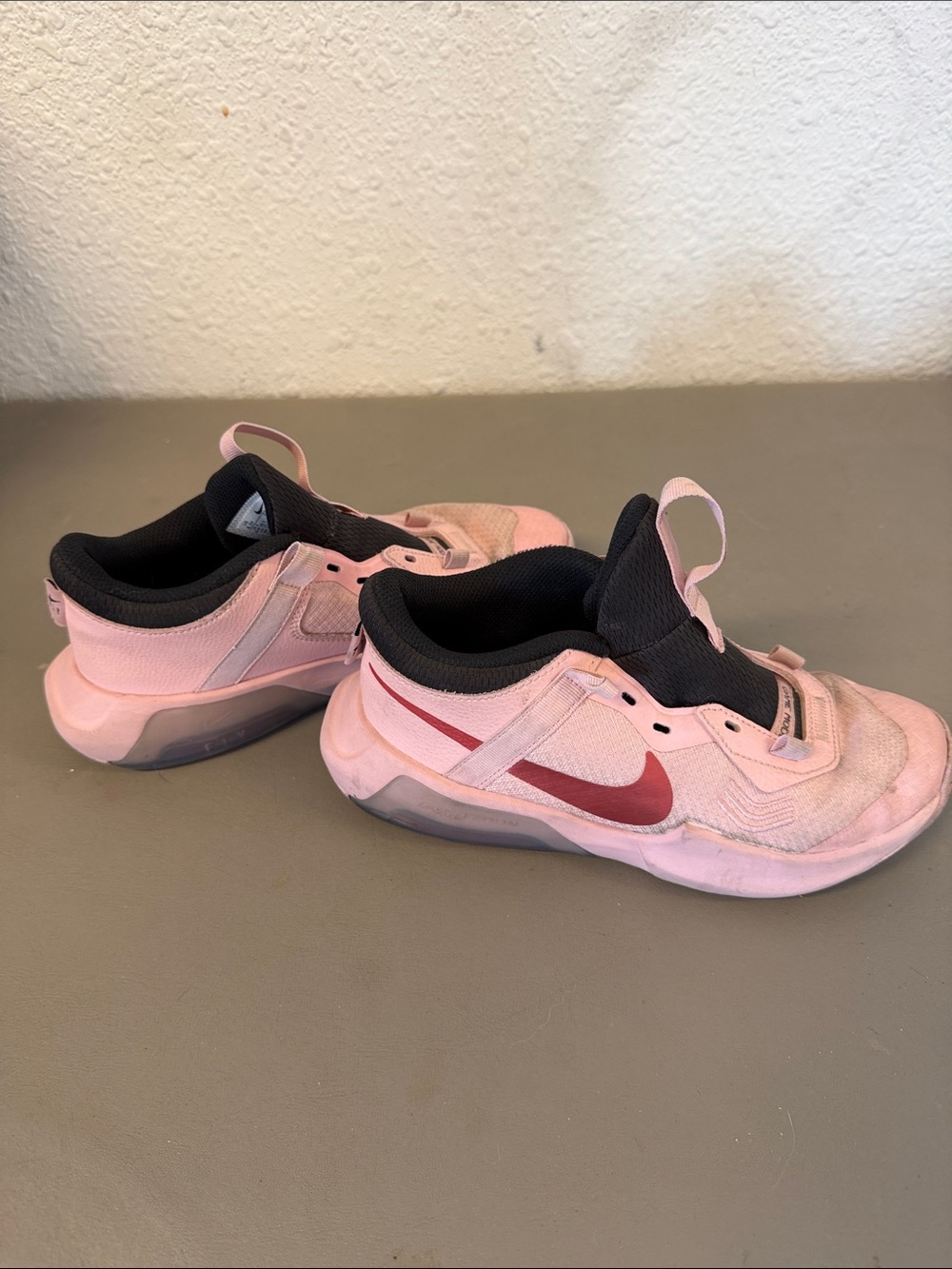 Nike girls size 4.5 Pink Basketball Shoes with metallic Swoosh